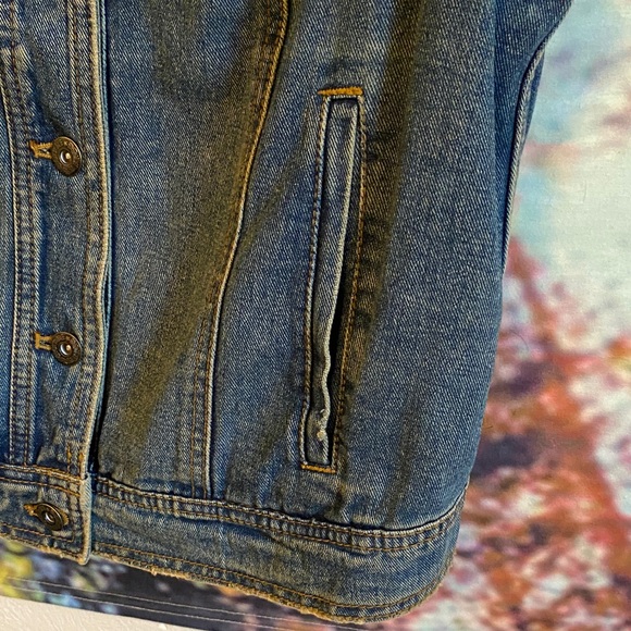 Free People Blue Denim Vest lace-up back like new - Picture 4 of 15